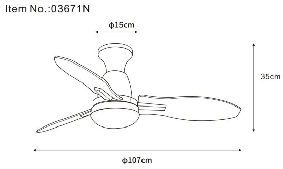 Globo 03671N - LED Stm. stropný ventilátor GALE LED/22W/230V 3000/4500/6000K +DO