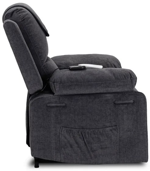 Masážne kreslo s funkciou vstávania MARCOS tmavosivé