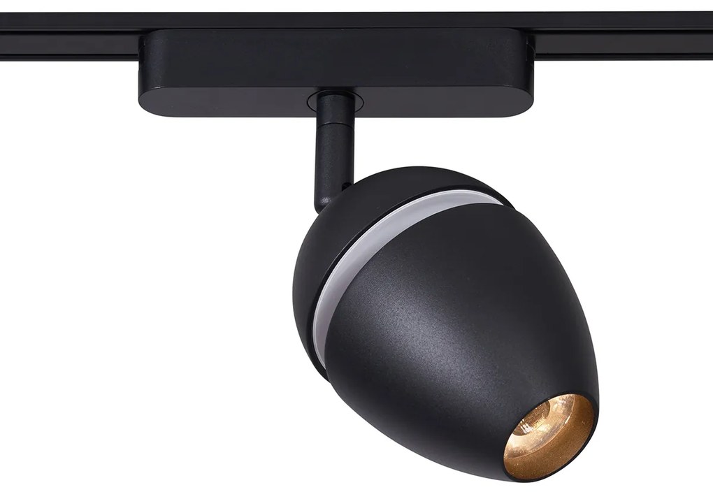 Moderný koľajnicový systém so 4 čiernymi bodovými svetlami 1-fázový - Magnetic Eggy