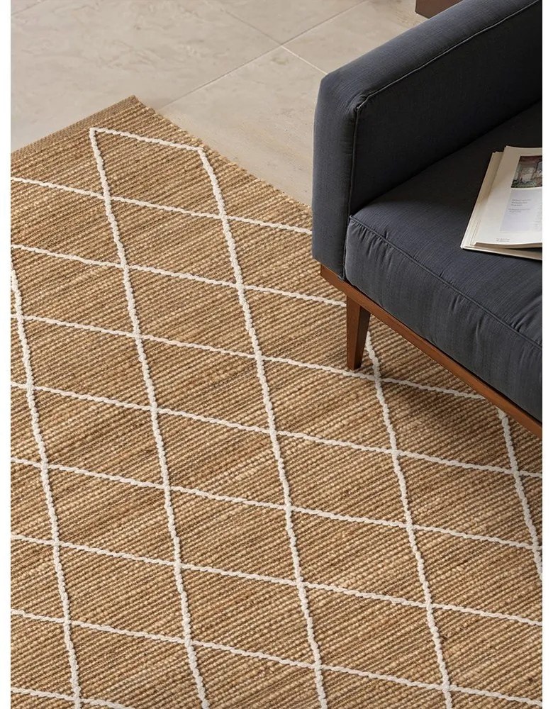 Ručne tkaný jutový koberec v prírodnej farbe 200x300 cm Kunu – Hanse Home