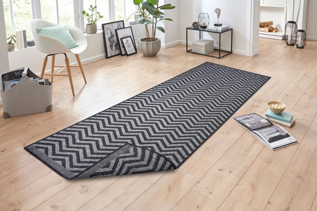 NORTHRUGS - Hanse Home koberce Kusový koberec Twin Supreme 105472 Palma Night Silver – na von aj na doma - 240x340 cm