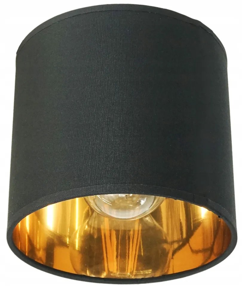 BERGE Závesné stropné svietidlo LED drevený trámový 2xE27 Luster Loft Lampshade Gold