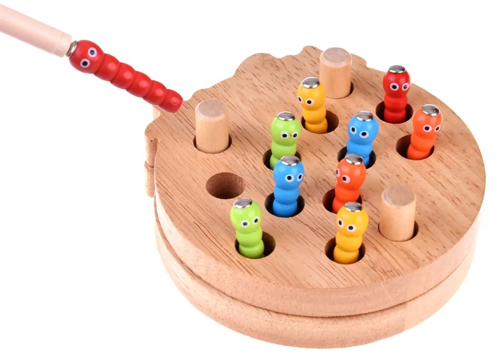 Jokomisiada Drevená Montessori hračka – Melón s červíkmi