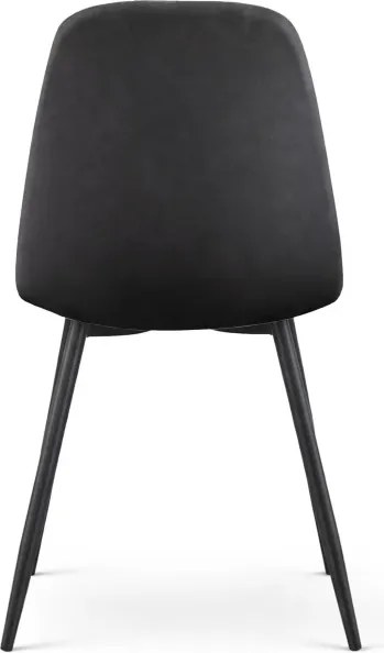 Sada dvoch jedálenských stoličiek LUMO zamatové, čierne / čierne nohy (2 ks)