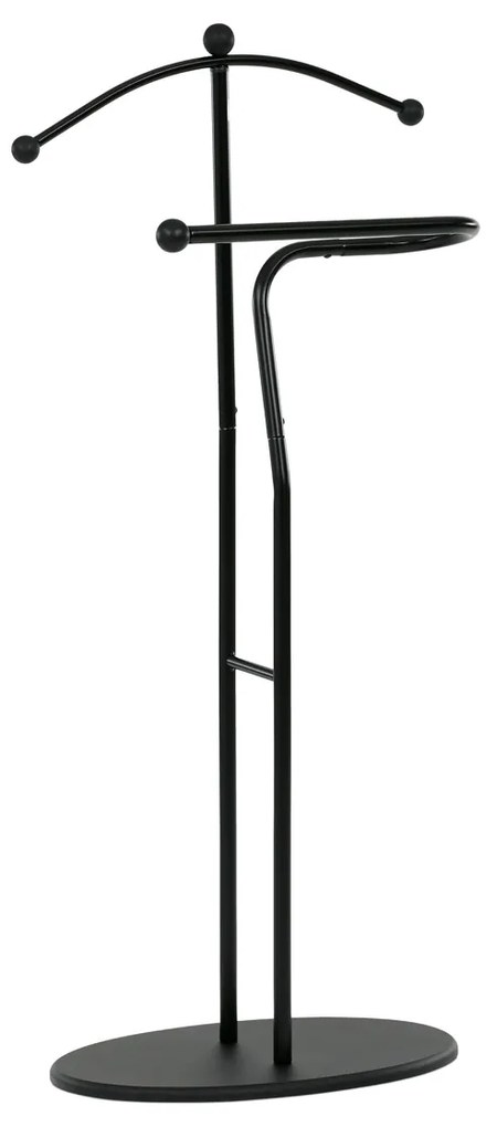Kovový nemý sluha Autronic 83213BK – stojan na odevy v čiernej farbe