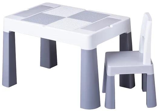 TEGA-BABY Stolík so stoličkou MULTIFUN biela/šedá