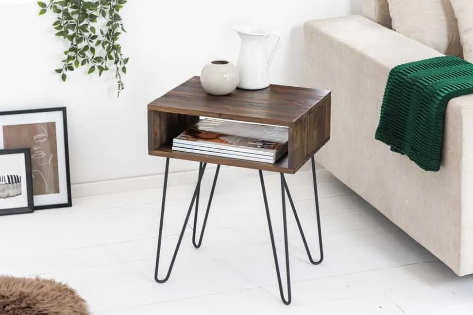 Dizajnový odkládací stolík Arca Akácia 40cm