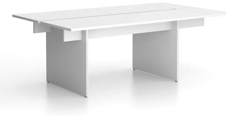 Rokovací kancelársky stôl SOLID + 1x prísed, 200x125 cm, biela