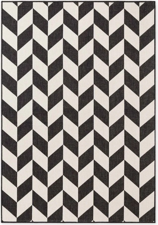 Čierny/krémovobiely vnútorný a vonkajší koberec 120x170 cm Haringey Terrick – Ted Baker