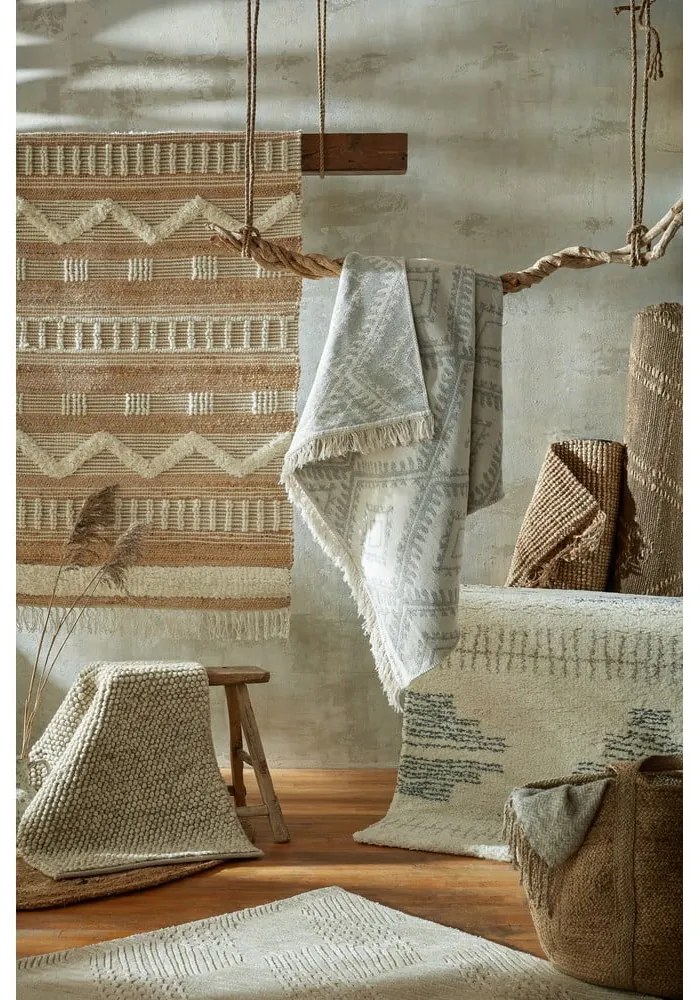 Svetlosivý ručne tkaný behúň s prímesou vlny 60x230 cm Minerals – Flair Rugs