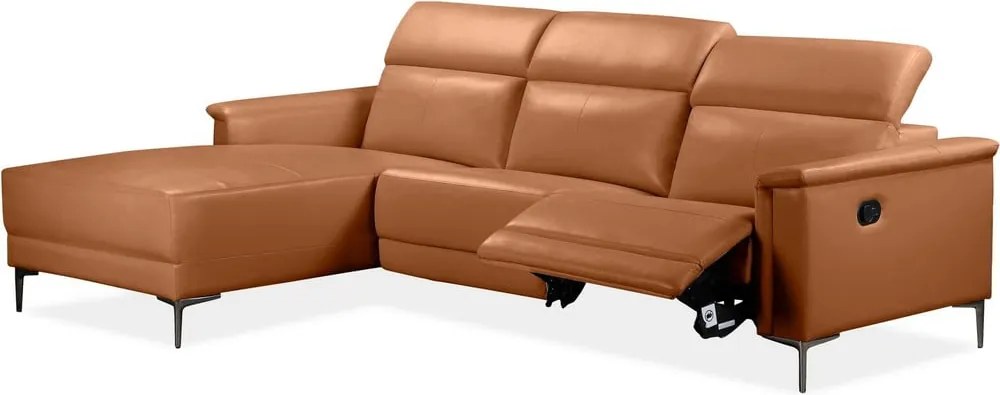 Hnedá rohová pohovka z imitácie kože (ľavý roh) Lund – Støraa