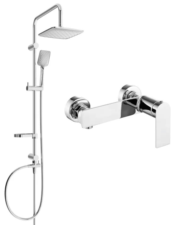 Mexen Sven, sprchový set s dažďovou sprchou a sprchovou batériou Zero, chrómová, 71140262-00