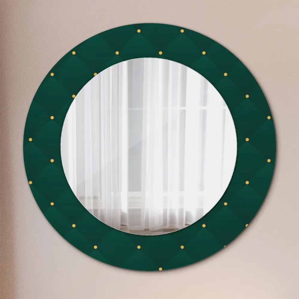 Okrúhle dekoračné zrkadlo s motívom Zelená luxusná šablóna fi 50 cm