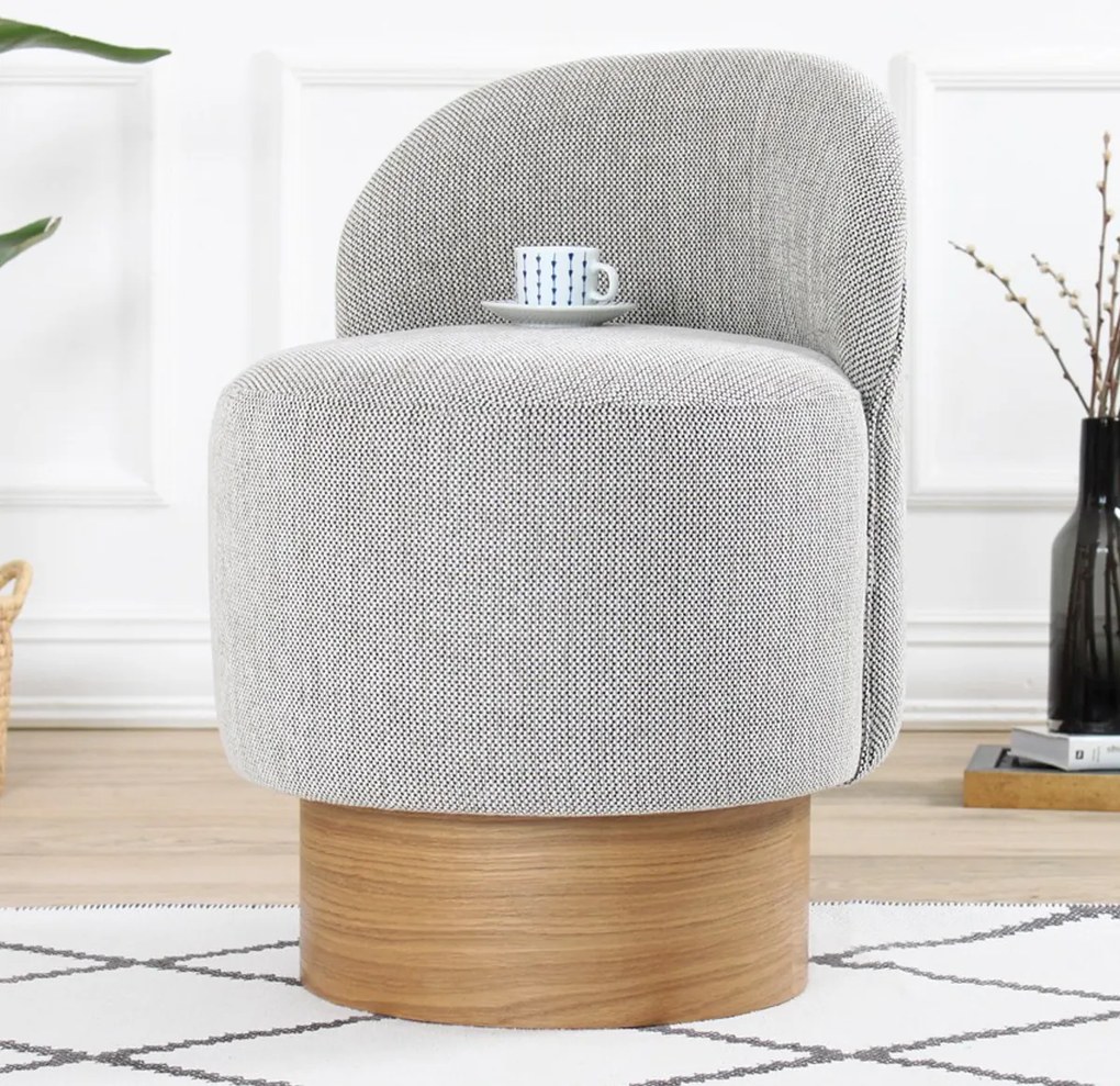 Taburet Barren Puf Grey