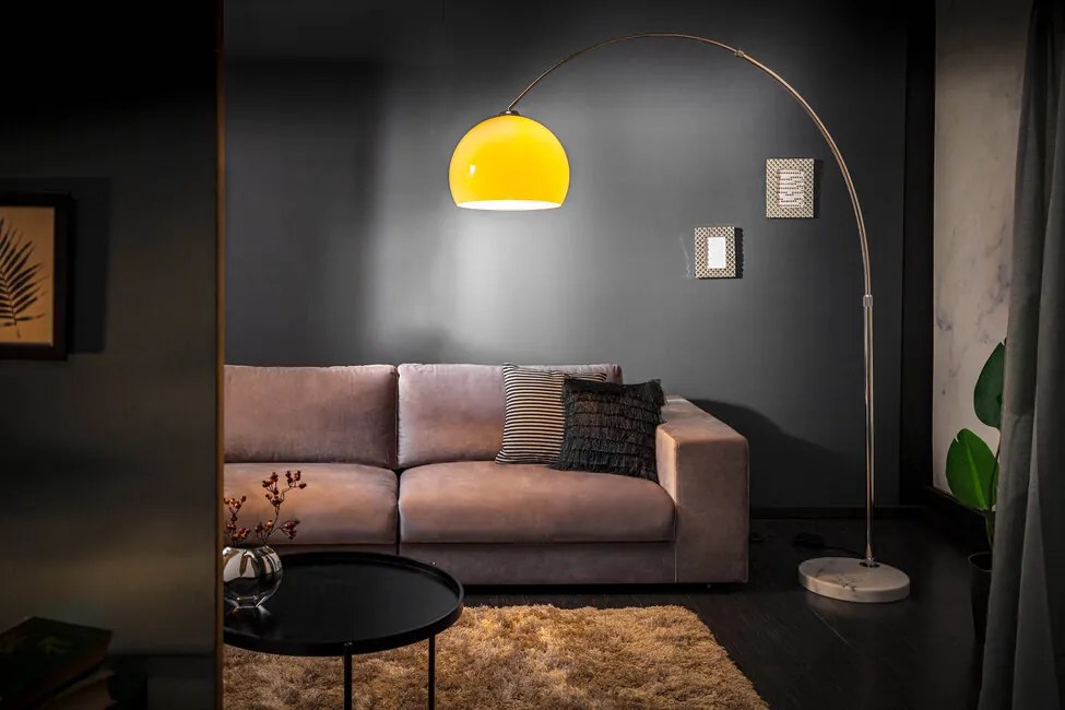 Dizajnová výsuvná stojaca lampa Lounge Deal 175-205cm oranžová