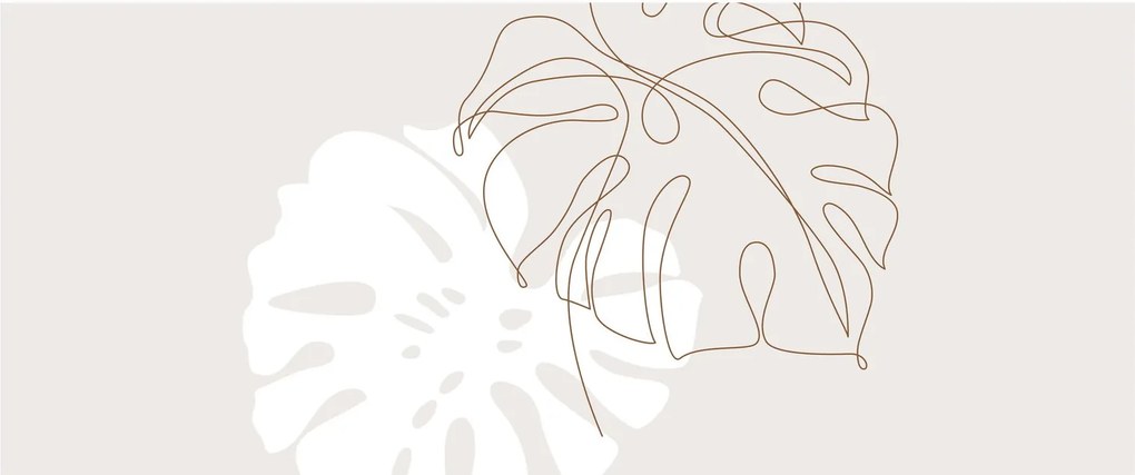 Obraz - Line art monstera N⁰2 (120x50 cm)