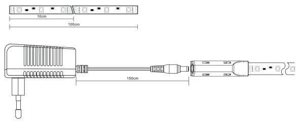 Globo 39016 - LED RGB Stmievateľný pásik LED/6W/230V + DO 1m