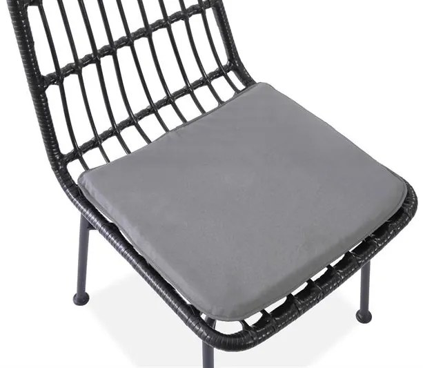 ZÁHRADNÁ RATANOVÁ STOLIČKA ENDY ČIERNA S PODUŠKOU