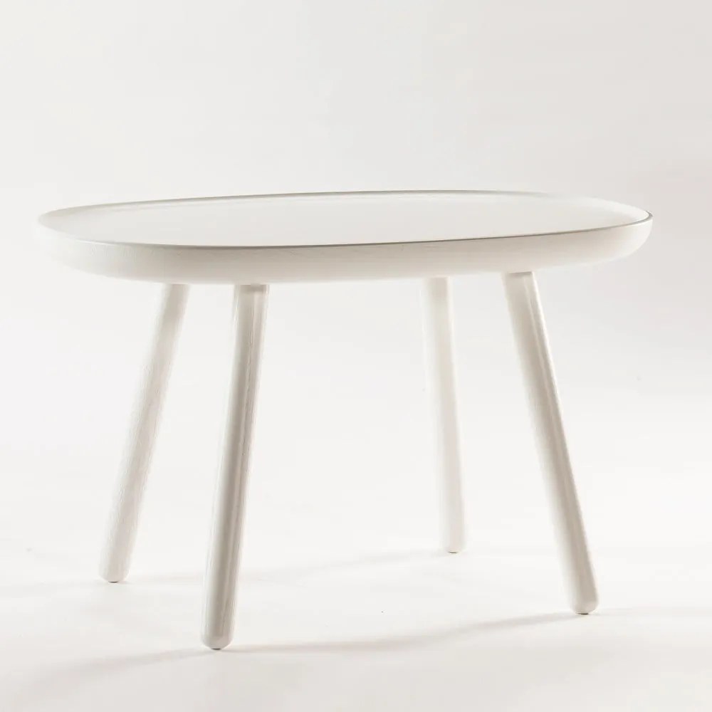 Biely odkladací stolík z masívu EMKO Naïve, 61 x 41 cm