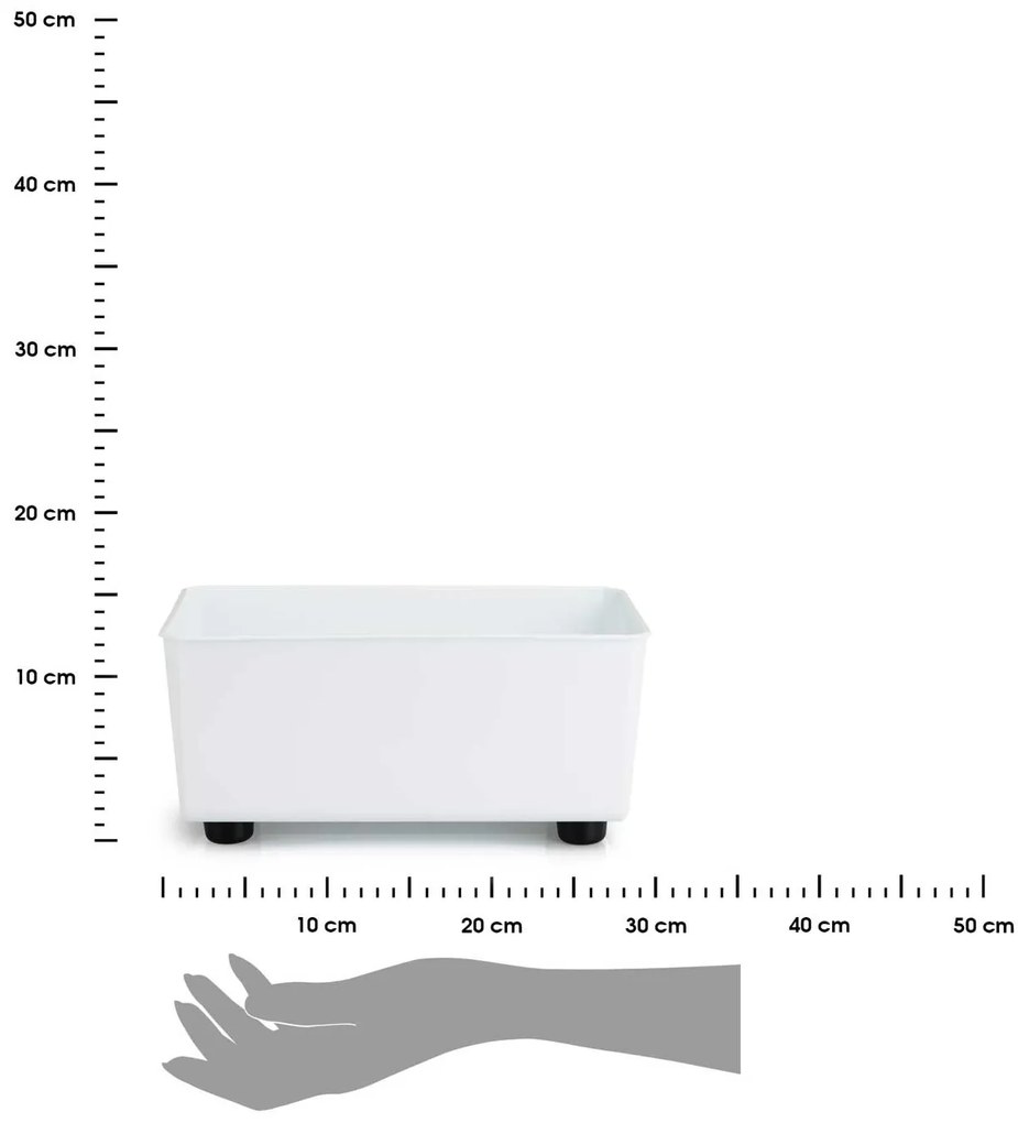 PLASTOVÝ KVETINÁČ SALVIA 28,5X17 CM BIELA