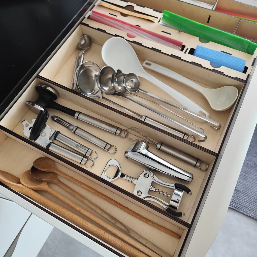 usporadejto.cz Organizér do zásuvky, vložka do zásuvky, drevený VASKY, 45,5 x 20 x 6 cm