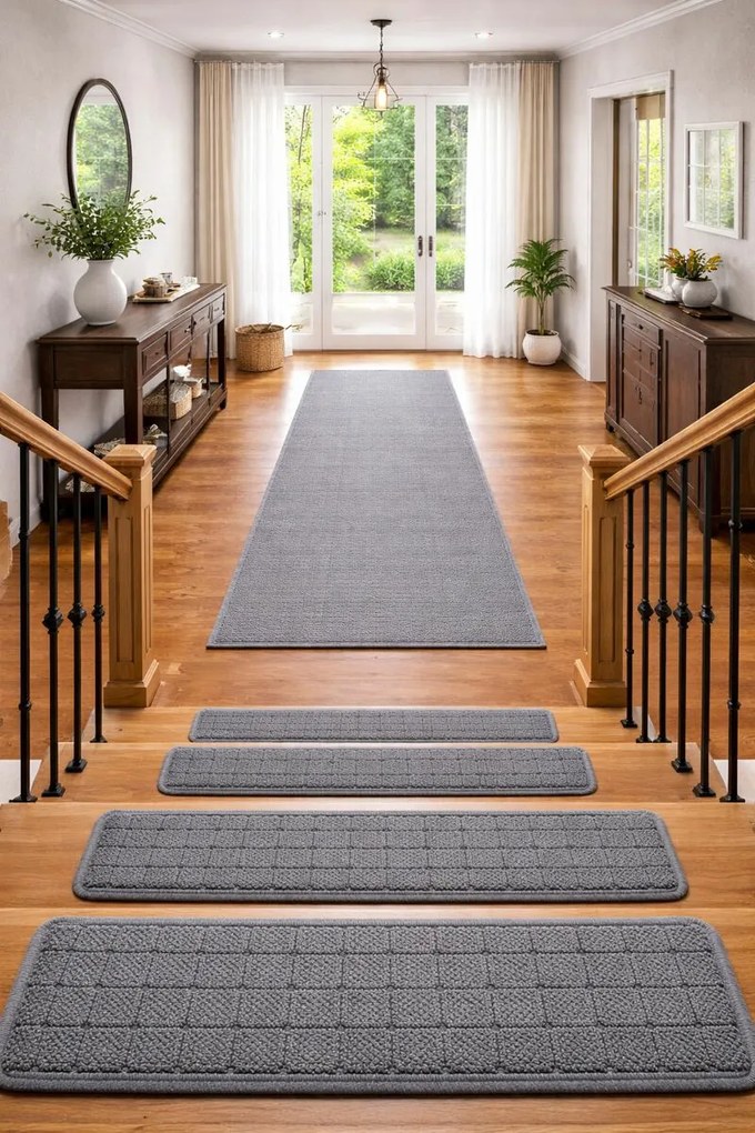 Vopi Nášľapy na schody Udinese šedý obdĺžnik - 24x65 obdĺžnik (rozmer vrátane ohybu)