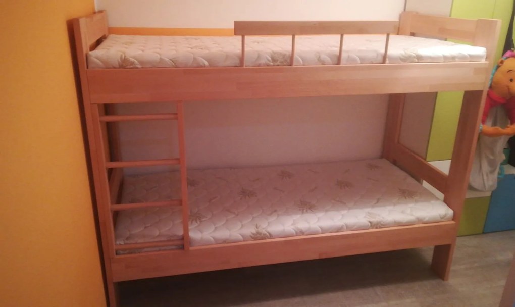 Poschodová posteľ z masívu - Sana, 90x200 cm, Olejový vosk