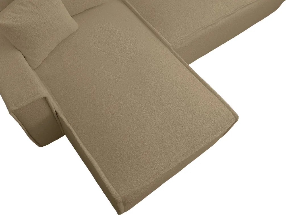 Rozkladacia obojstranná sedacia súprava do L SMART BOUCLE 232x143 cm, tmavobéžová