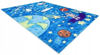 Sammer Bambino detský koberec v modrej farbe s motívom vesmíru I168 140 x 190 cm