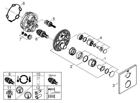 GROHE 24079000 - Termostatická sprchová batéria GROHTHERM lesklý chróm