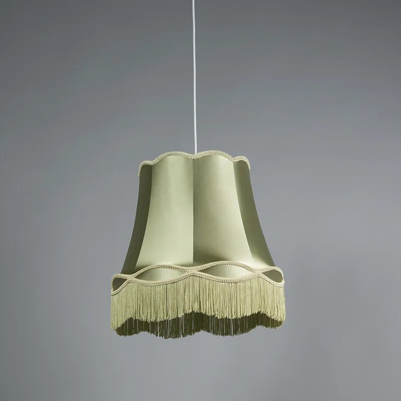 Sada 4 retro závesných svietidiel zelená 45 cm - Granny