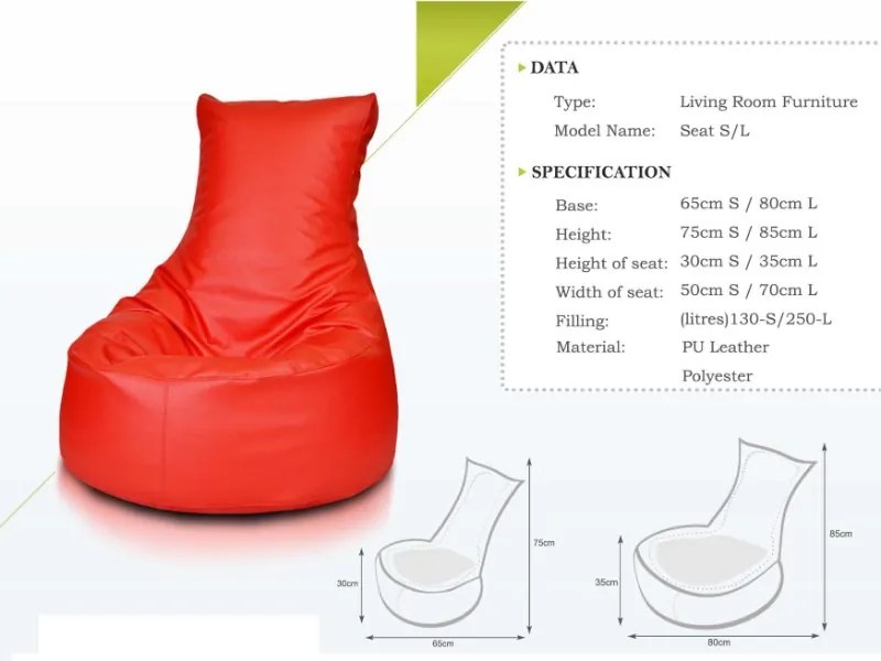 Sedací vak Seat L - Modrá