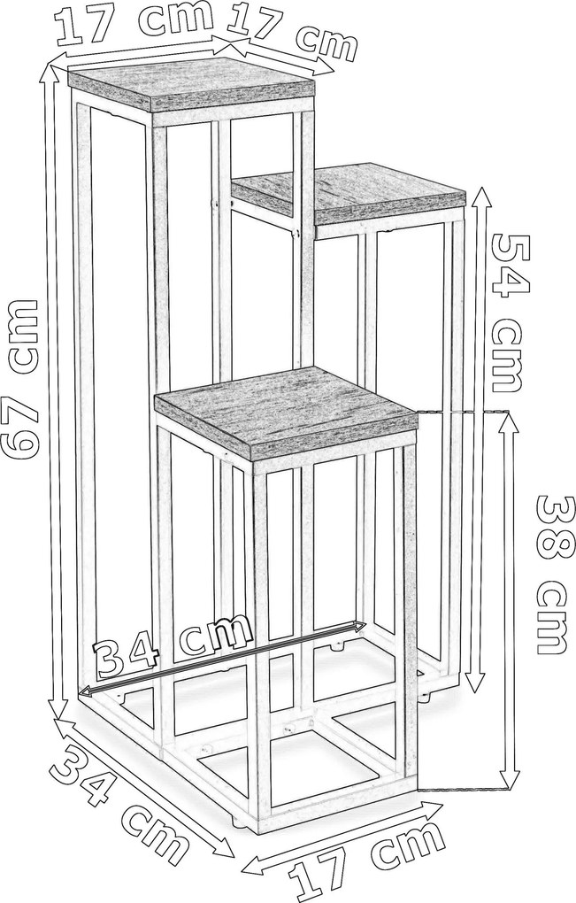 Stojan na květiny MUNIR černý/bílý