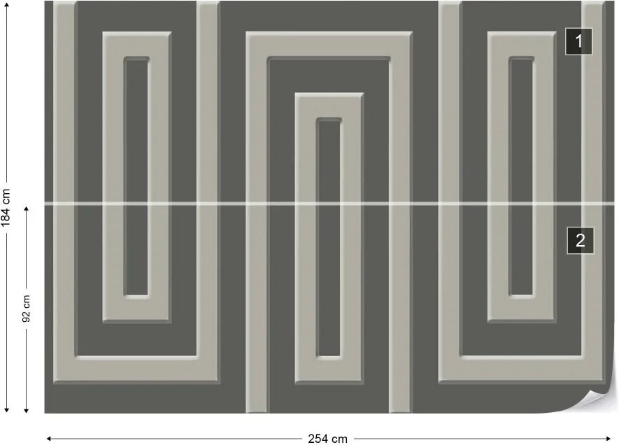 Fototapeta GLIX - Brown And Beige Geometric Pattern  + lepidlo ZADARMO Vliesová tapeta  - 254x184 cm