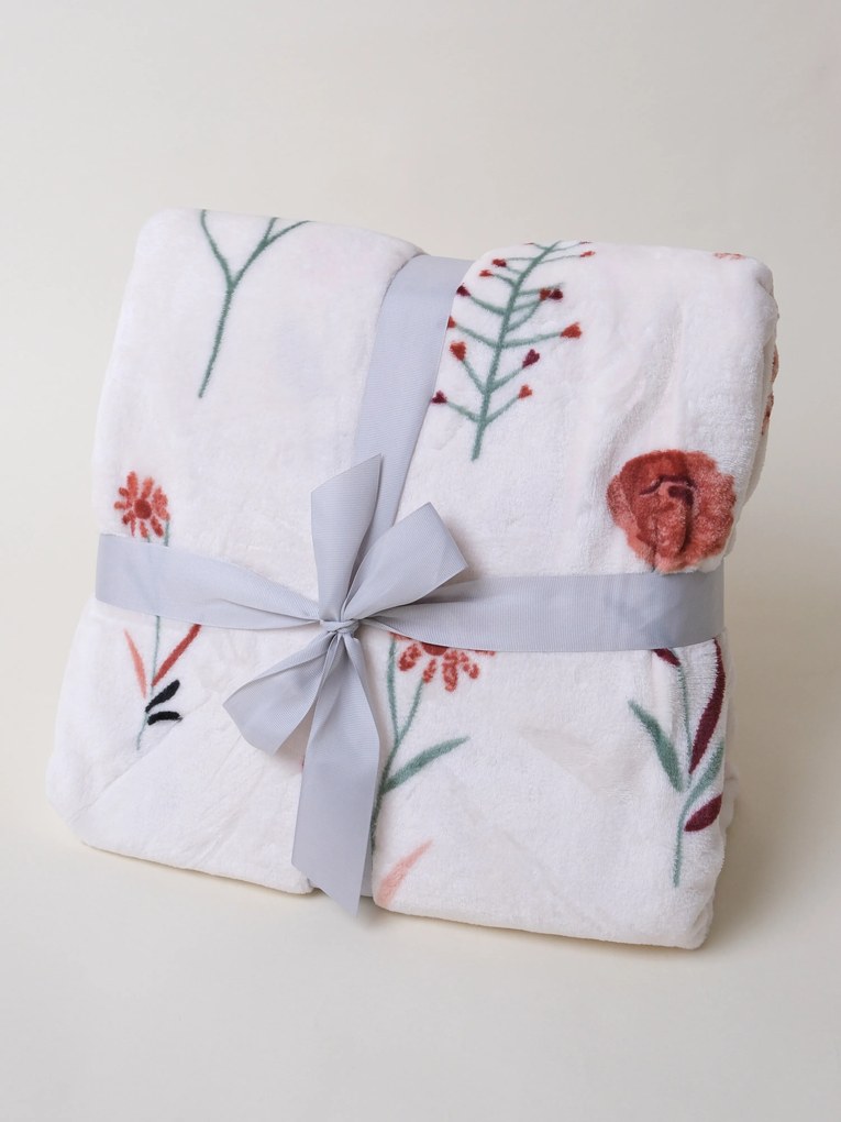 Deka mikroplyš 150 × 200 cm – Vlčie maky bežové