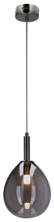 Sivé LED závesné svietidlo so skleneným tienidlom Lukka – Candellux Lighting