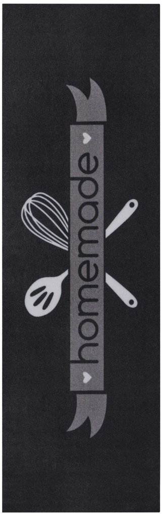 Hanse Home, Koberec behúň Cook & Clean 105732 Black White Grey, 50x150, čierna, kuchyňa