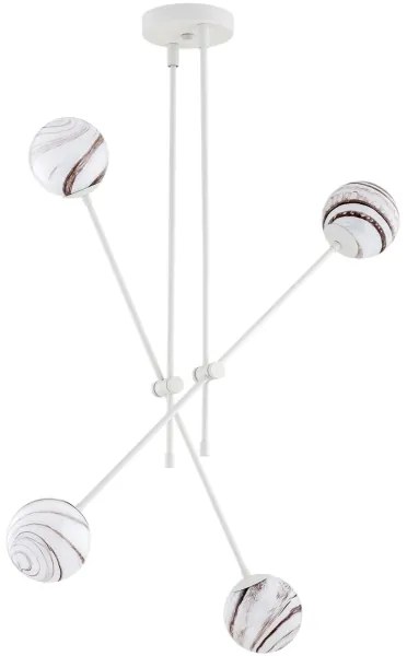 Argon 1841 - Luster na tyči ABSOS 4xE14/7W/230V alabaster biela