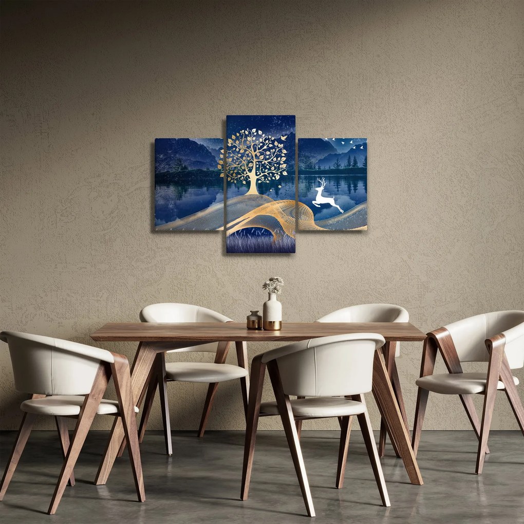 Obraz jeleňov pri splne (90x60 cm)
