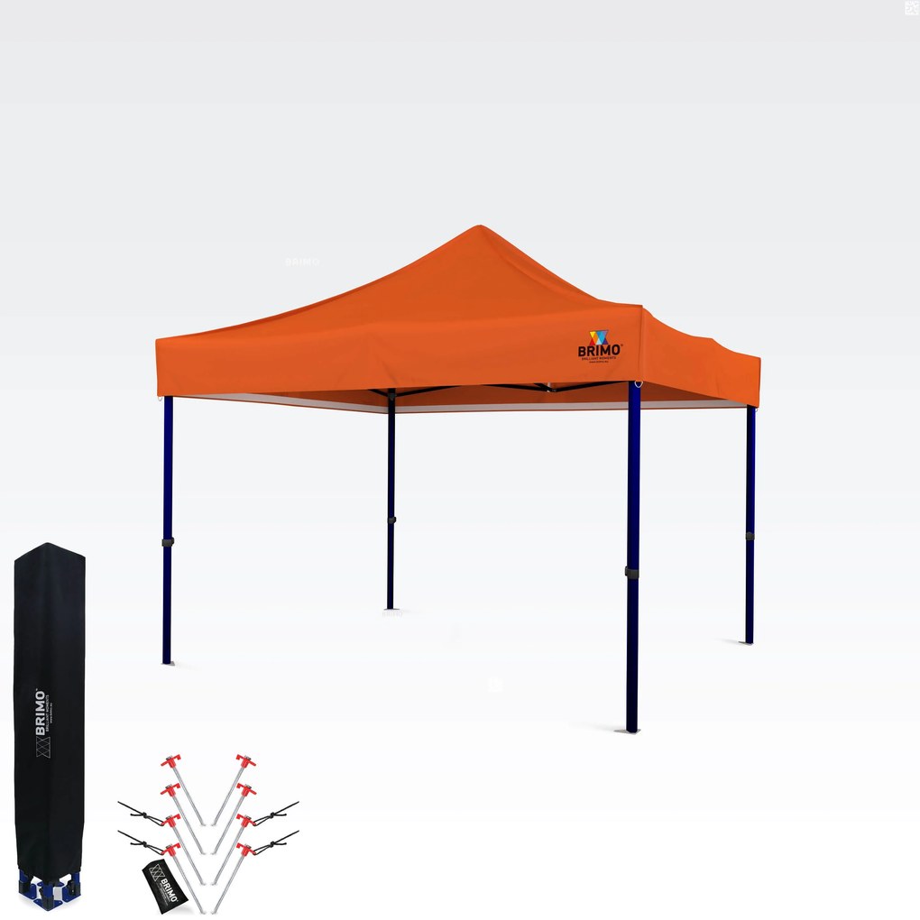 BRIMO Nožnicový stan 3x3 m – Rýchla montáž a 100% ochrana pre Párty a Oslavy - bez 3 stien - Oranžová 31