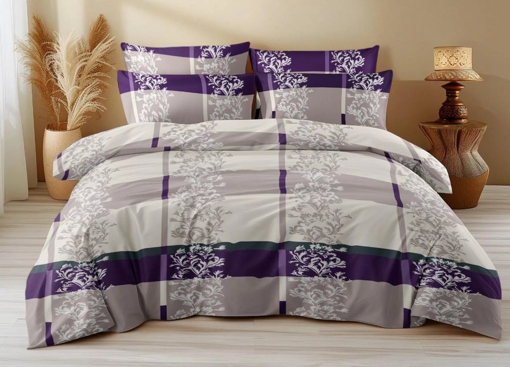 Bavlnené obliečky DELUXE fialové Rozmer obliečky: 2 ks 70 x 90 cm | 200 x 220 cm