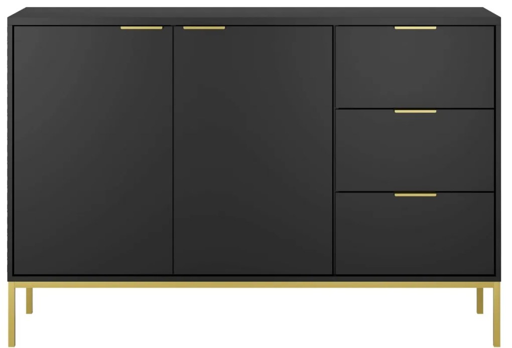 Komoda Austin 150 cm čierna/zlatá