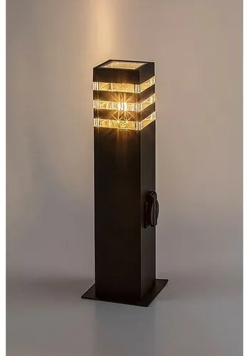 Rabalux 77122 vonkajší stĺpik so zásuvkou Ankara, E27, 1x max. 12W, IP44