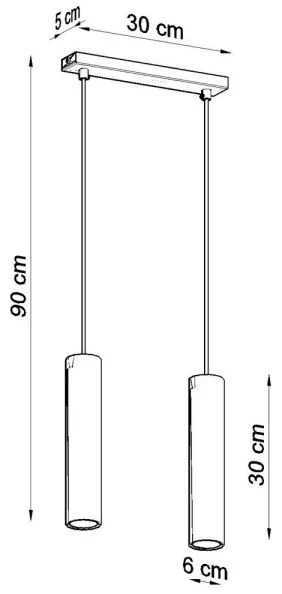 Sollux SL.0324 - Luster na lanku LAGOS 2 2xGU10/10W/230V biela