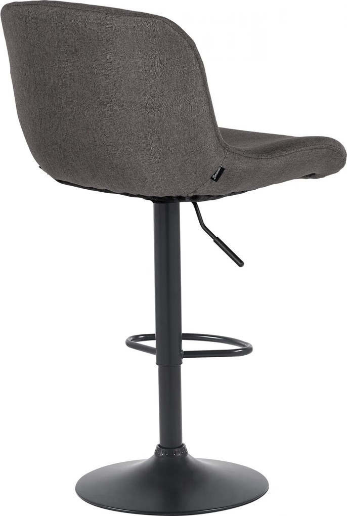Barová stolička Solon - látka, čierny rám - tmavošedá
