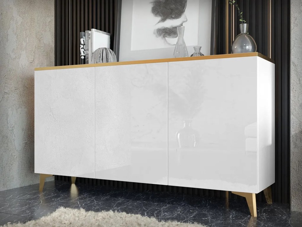 Skrinka Opuncia 3D (biela + biela lesklá + zlatá). Vlastná spoľahlivá doprava až k Vám domov. 1122780