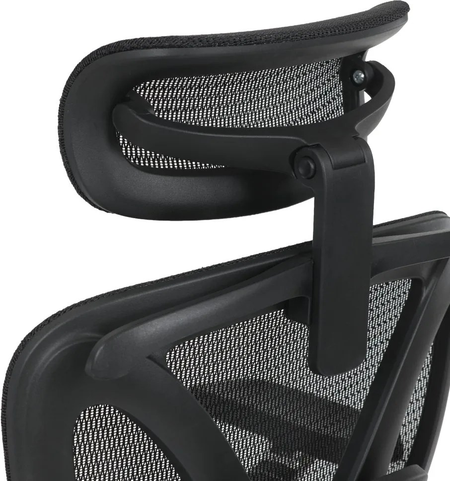 Kancelárska ergonomická stolička PORTE — sieťovina, čierna
