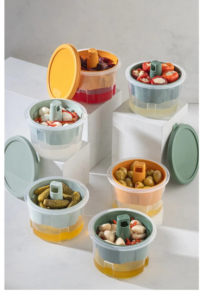 Súprava 6 ks dóz na potraviny SIDIE viacfarebná
