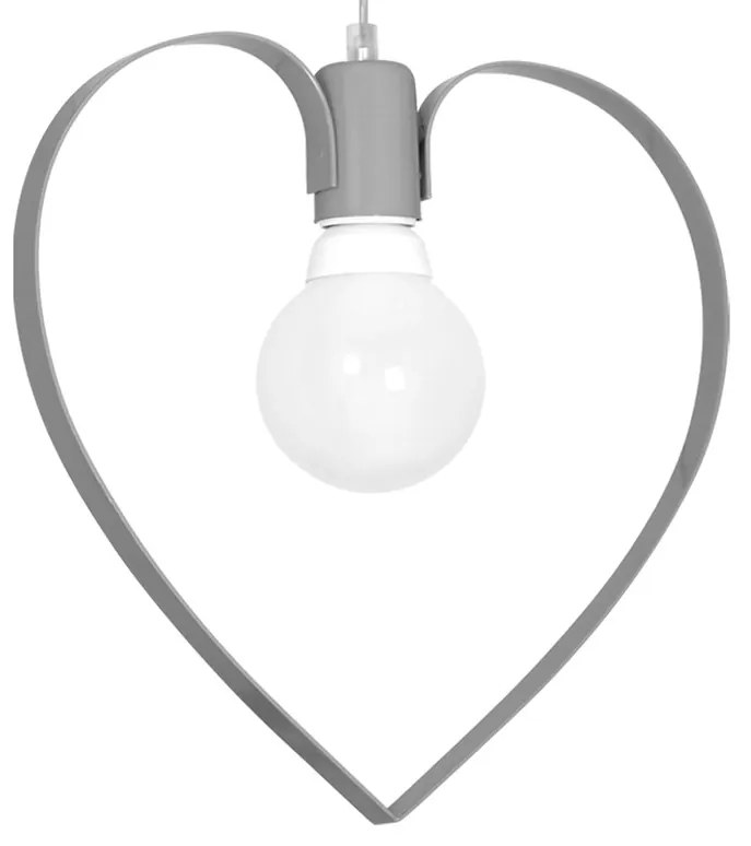 Detské závesné svietidlo Amore, 1x sivé kovové tienidlo, gre