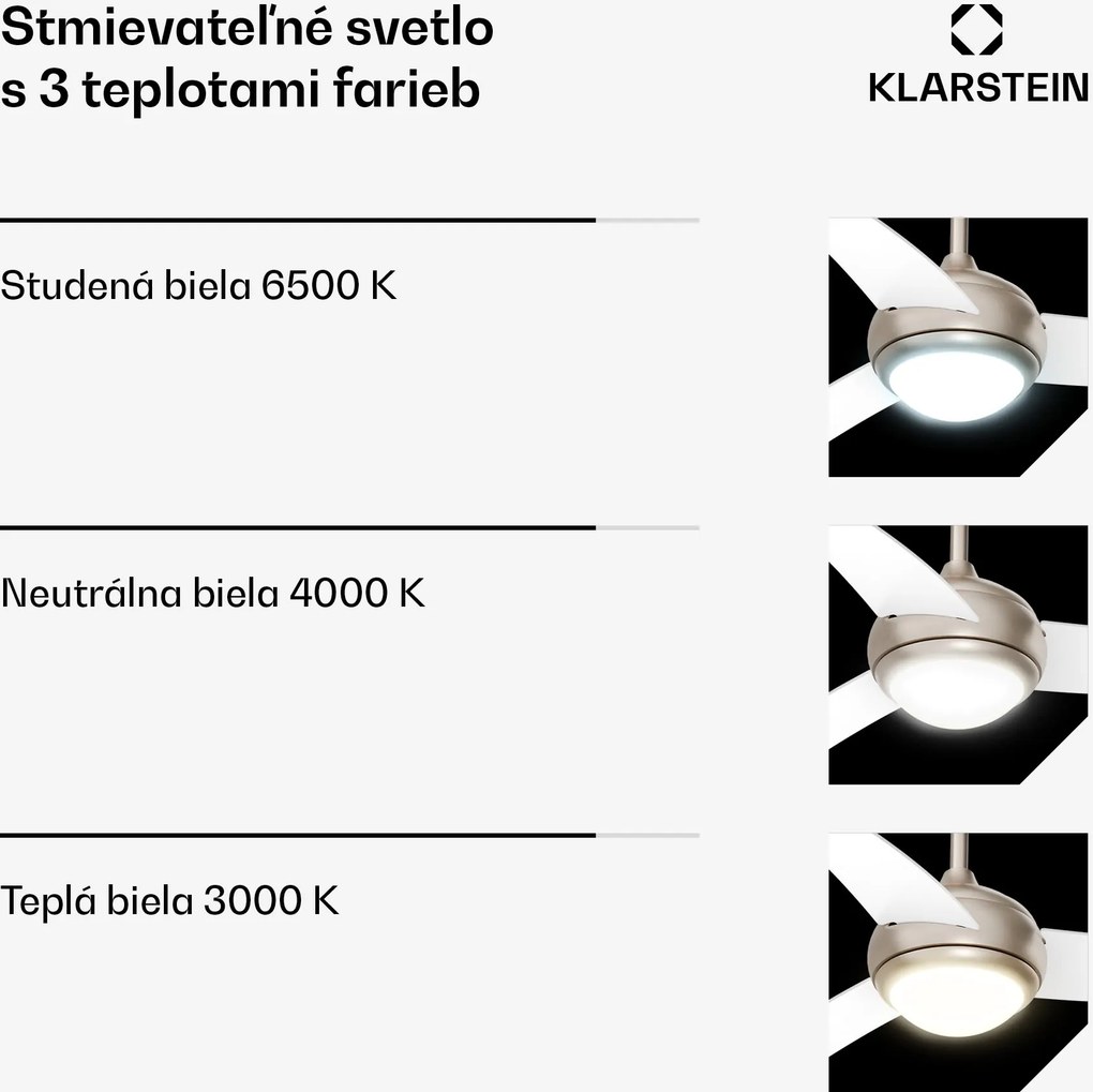 Klarstein Stropný ventilátor El Paso s osvetlením | 132 cm | 35 W | Tichý chod | Drevený